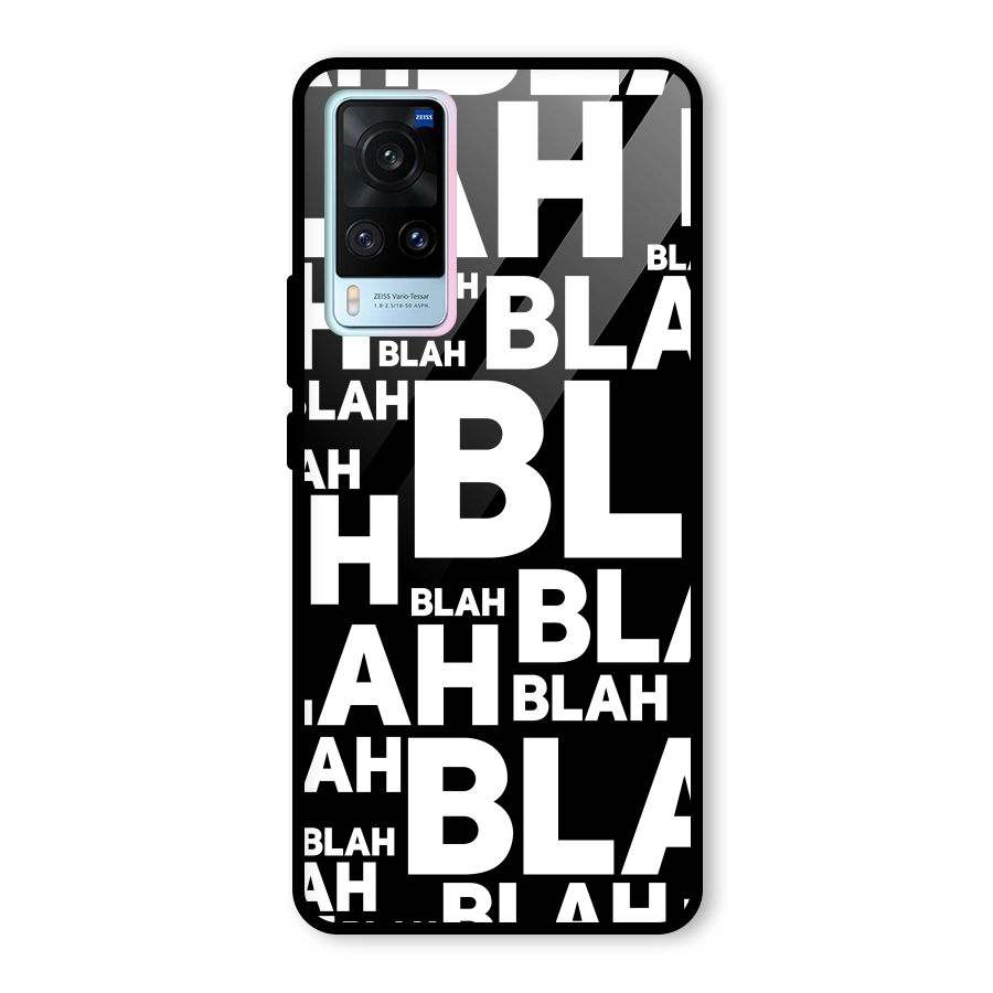 Blah Blah Pattern Glass Back Case for Vivo X60