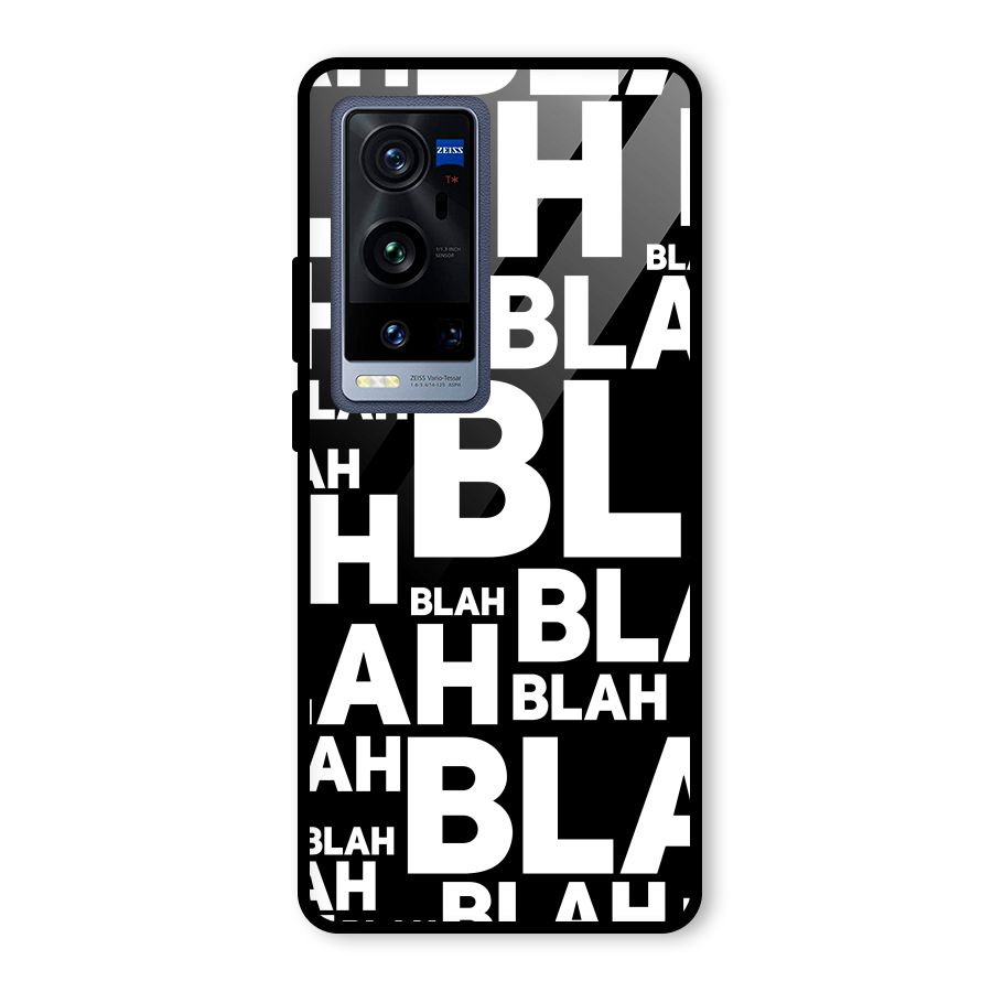 Blah Blah Pattern Glass Back Case for Vivo X60 Pro Plus