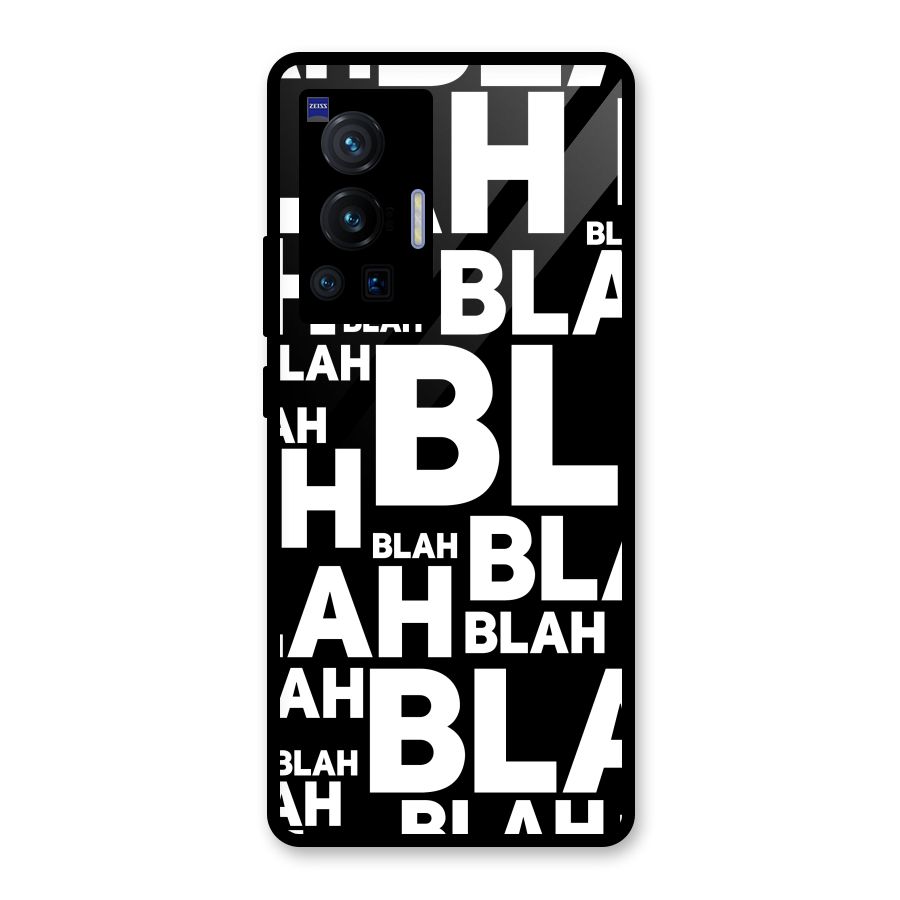 Blah Blah Pattern Glass Back Case for Vivo X70 Pro