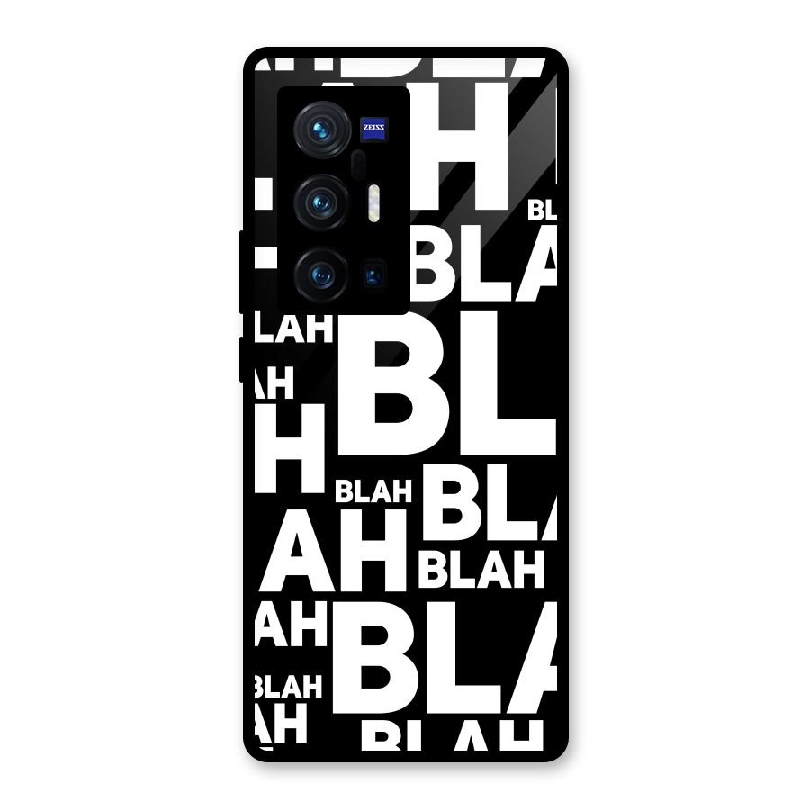 Blah Blah Pattern Glass Back Case for Vivo X70 Pro Plus