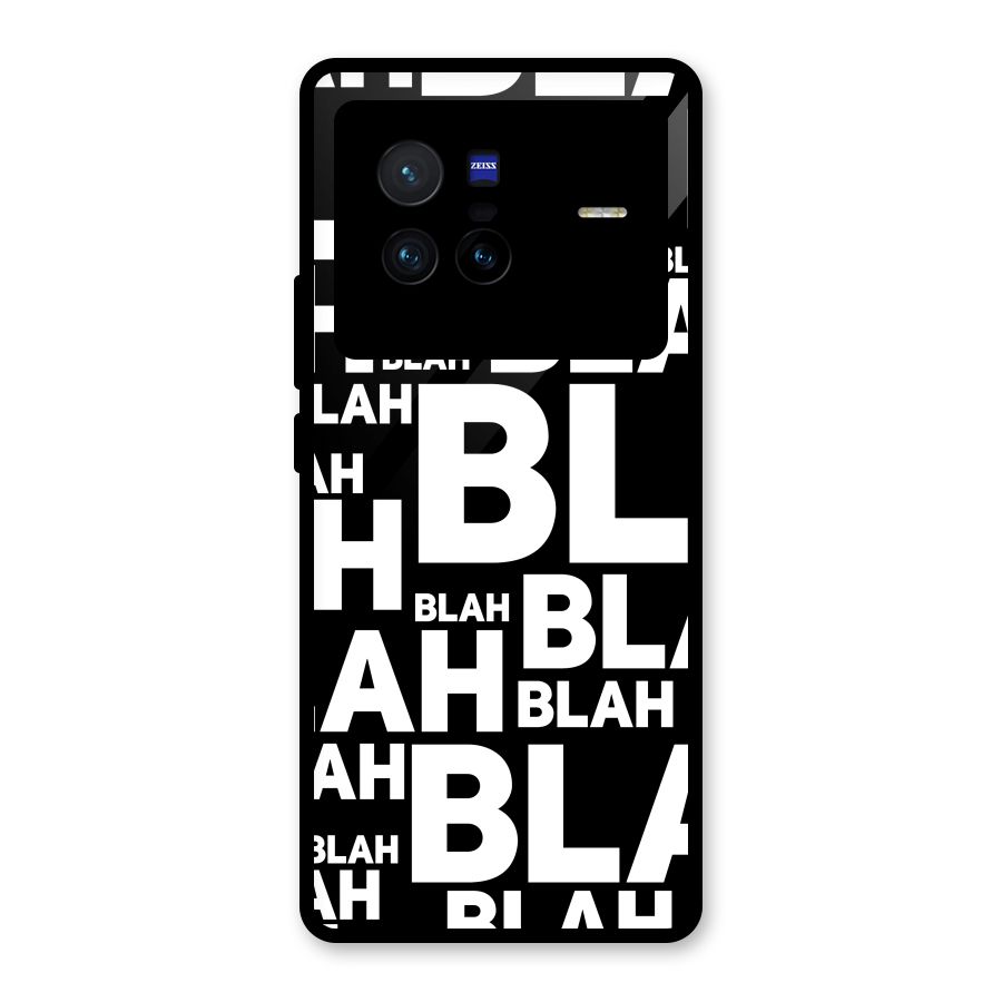 Blah Blah Pattern Glass Back Case for Vivo X80