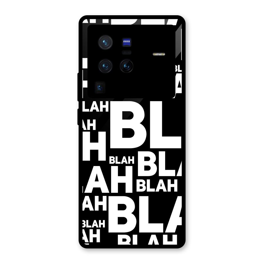 Blah Blah Pattern Glass Back Case for Vivo X80 Pro