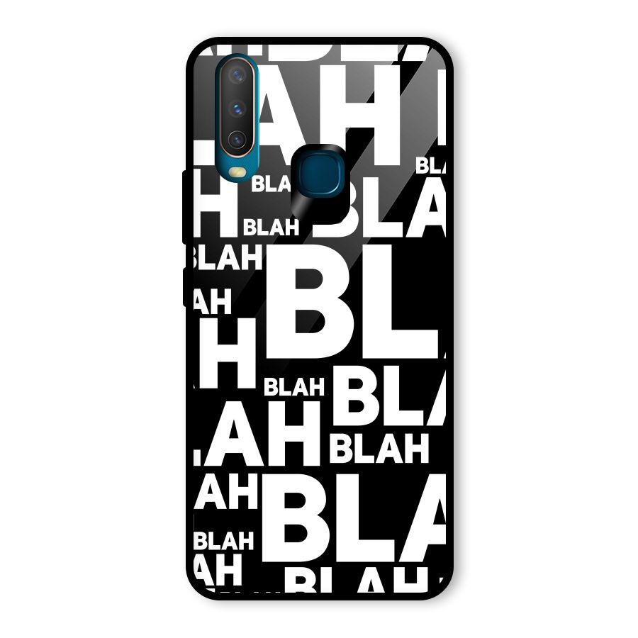 Blah Blah Pattern Glass Back Case for Vivo Y12