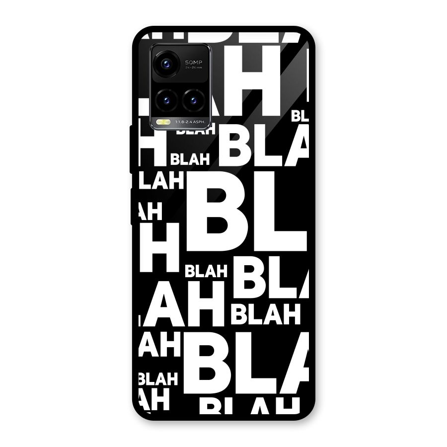 Blah Blah Pattern Glass Back Case for Vivo Y21T