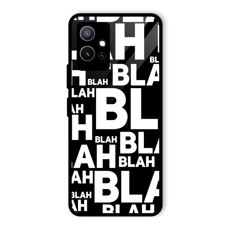 Blah Blah Pattern Glass Back Case for Vivo Y75 5G