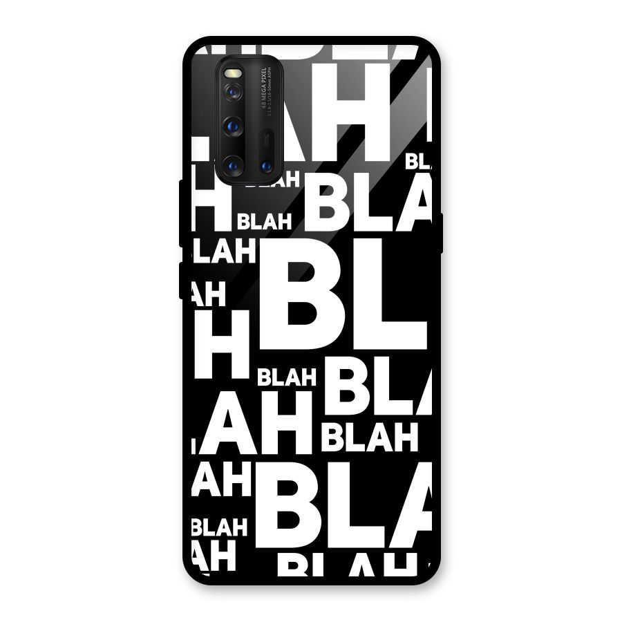 Blah Blah Pattern Glass Back Case for Vivo iQOO 3