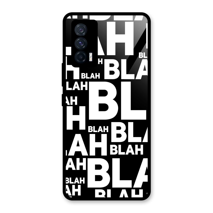 Blah Blah Pattern Glass Back Case for Vivo iQOO 7 5G