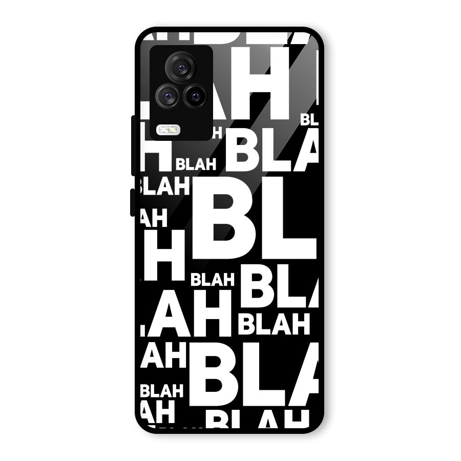 Blah Blah Pattern Glass Back Case for Vivo iQOO 7 Legend 5G