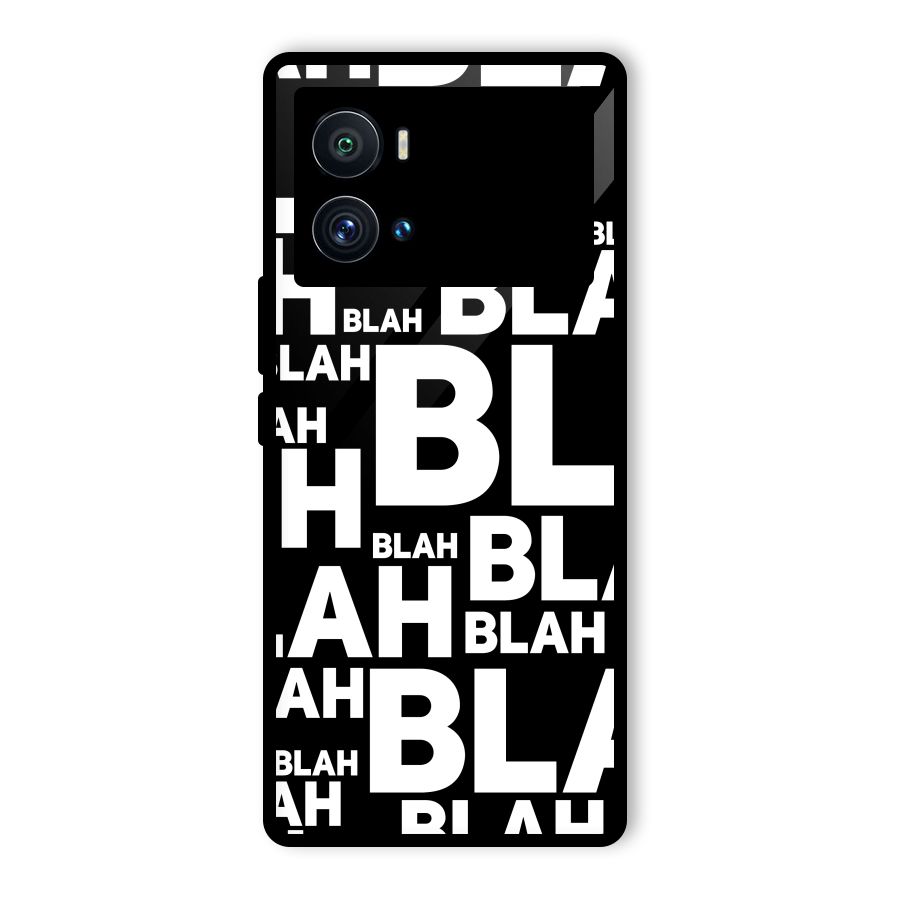 Blah Blah Pattern Glass Back Case for Vivo iQOO 9 Pro