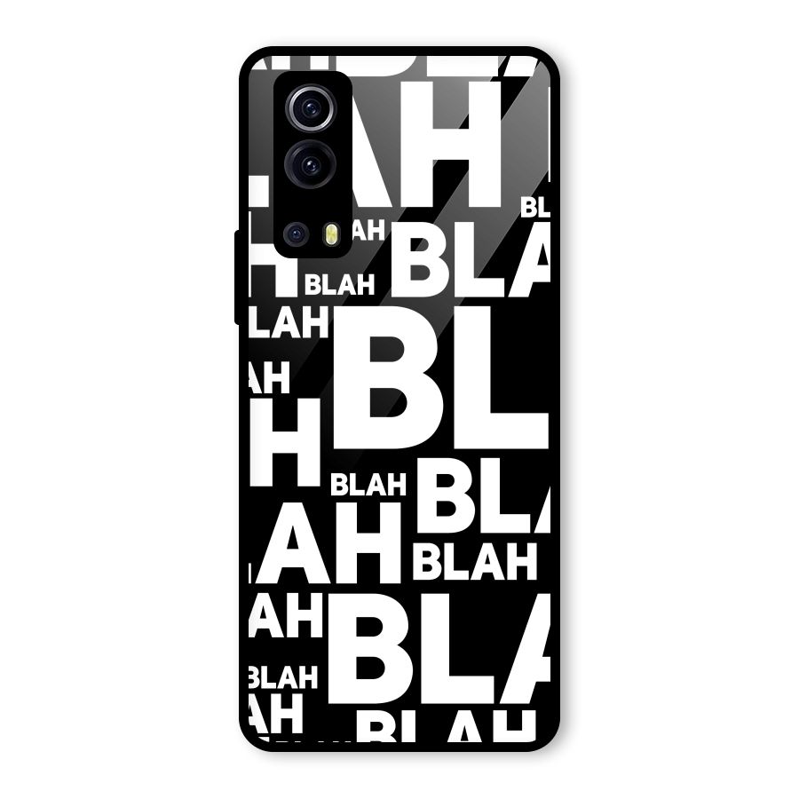 Blah Blah Pattern Glass Back Case for Vivo iQOO Z3