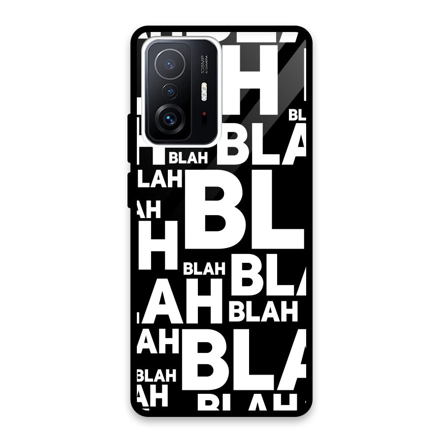 Blah Blah Pattern Glass Back Case for Xiaomi 11T Pro