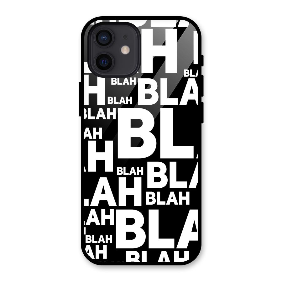 Blah Blah Pattern Glass Back Case for iPhone 12