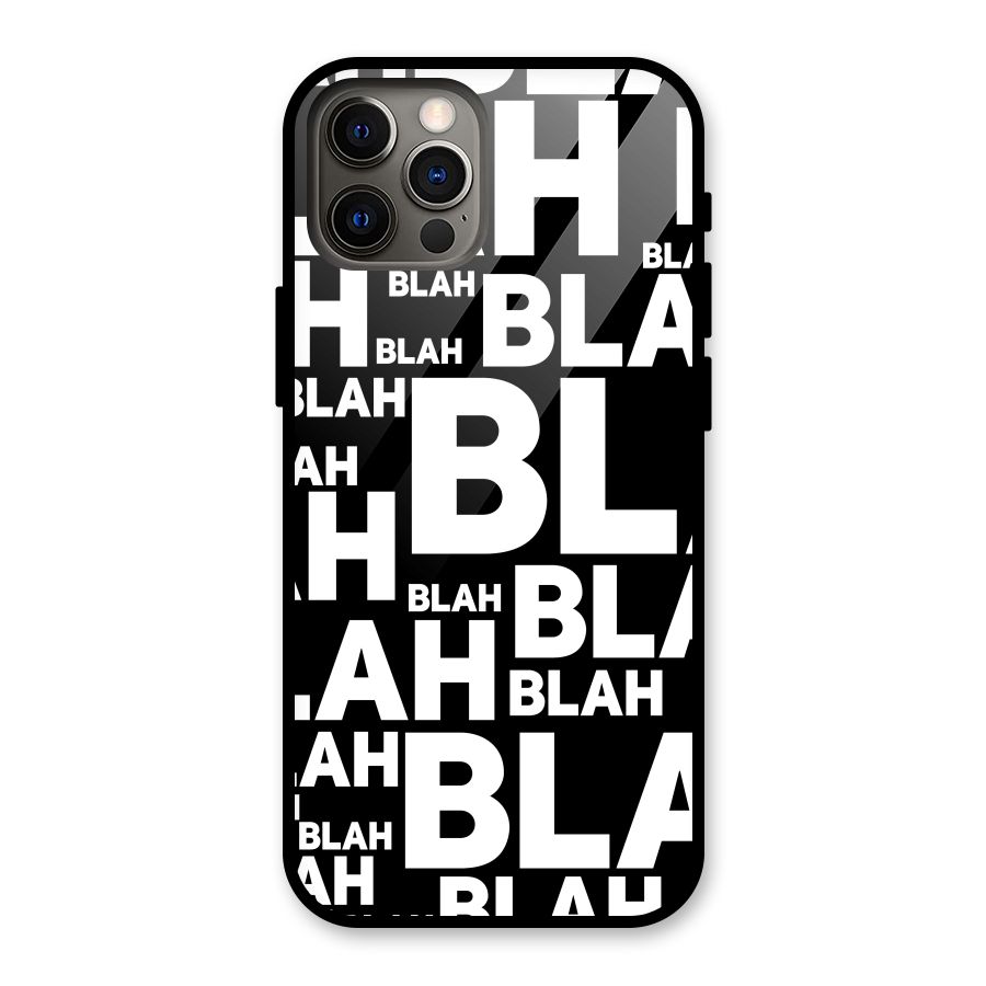 Blah Blah Pattern Glass Back Case for iPhone 12 Pro