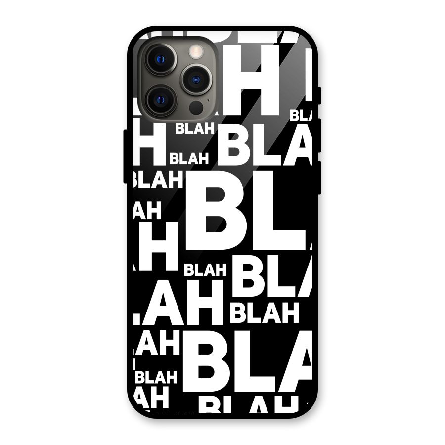 Blah Blah Pattern Glass Back Case for iPhone 12 Pro Max