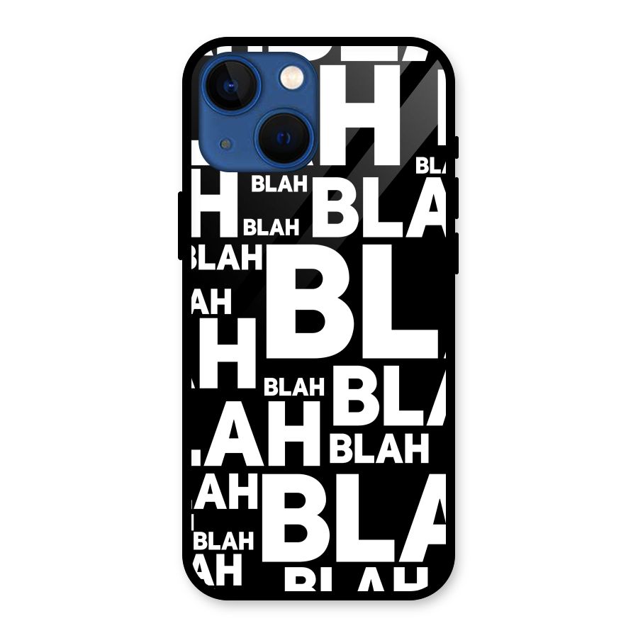 Blah Blah Pattern Glass Back Case for iPhone 13 Mini
