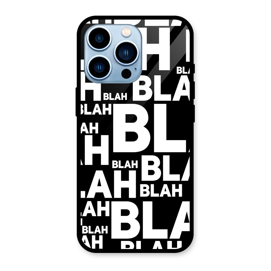 Blah Blah Pattern Glass Back Case for iPhone 13 Pro
