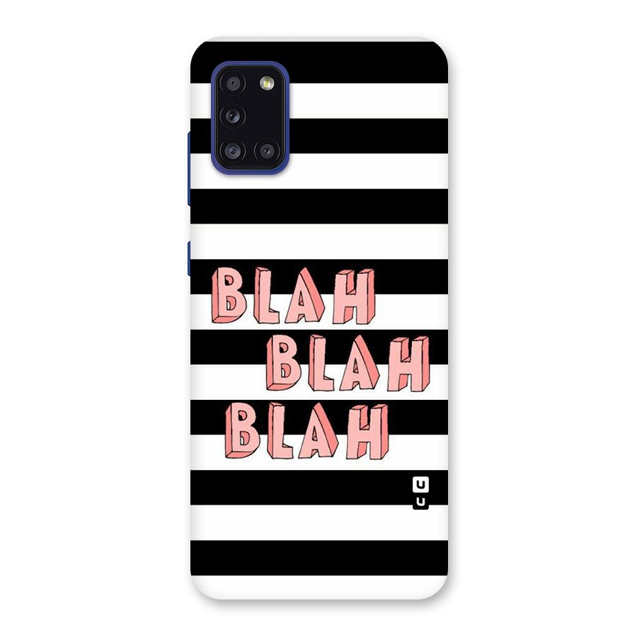 Blah Bold Stripes Back Case for Galaxy A31
