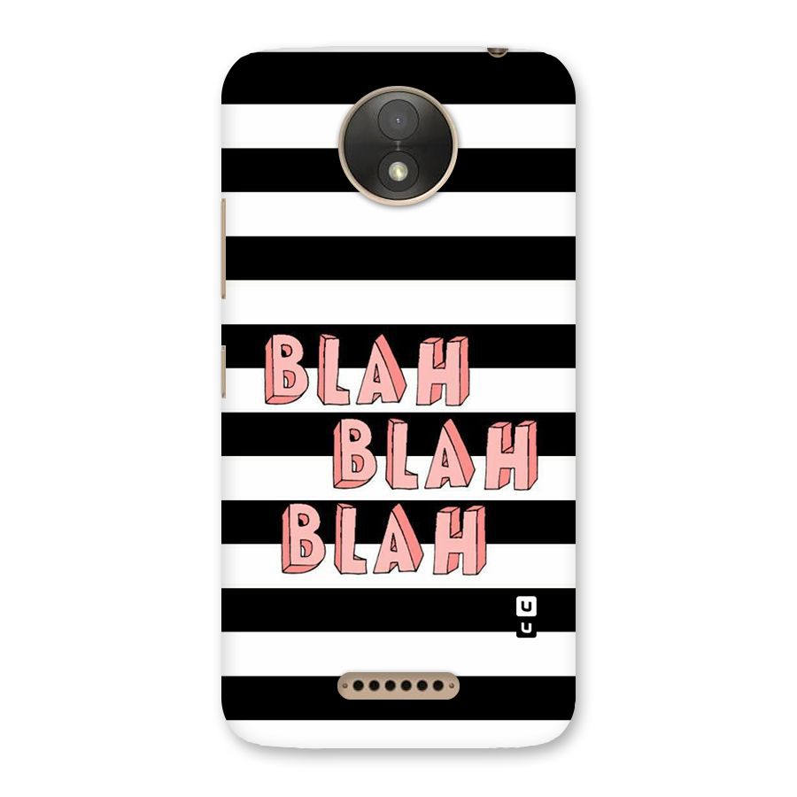 Blah Bold Stripes Back Case for Moto C Plus