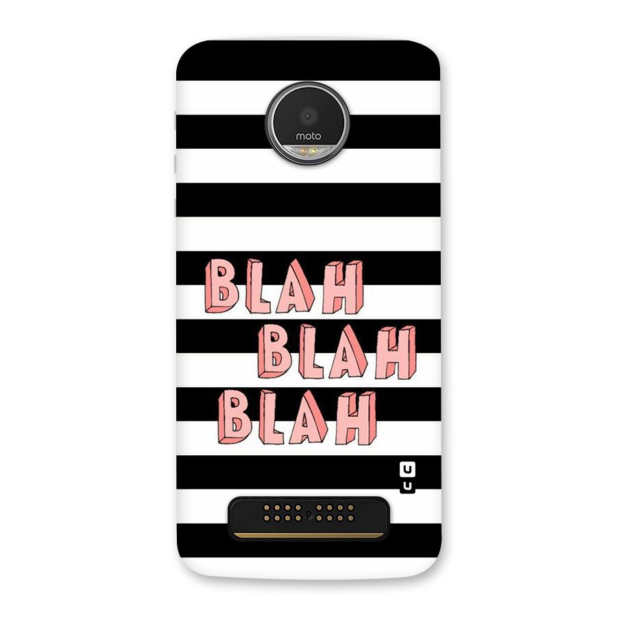 Blah Bold Stripes Back Case for Moto Z Play
