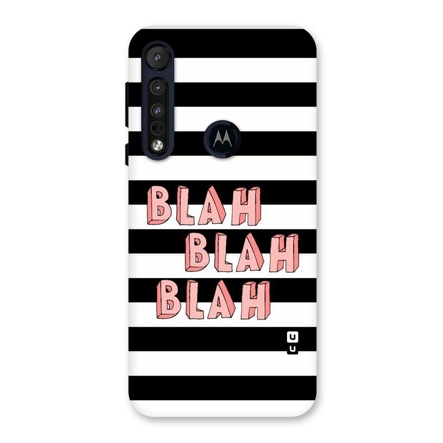 Blah Bold Stripes Back Case for Motorola One Macro