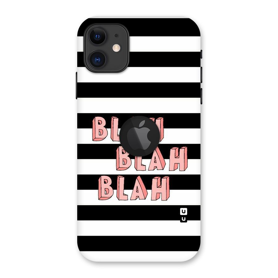 Blah Bold Stripes Back Case for iPhone 11 Logo Cut