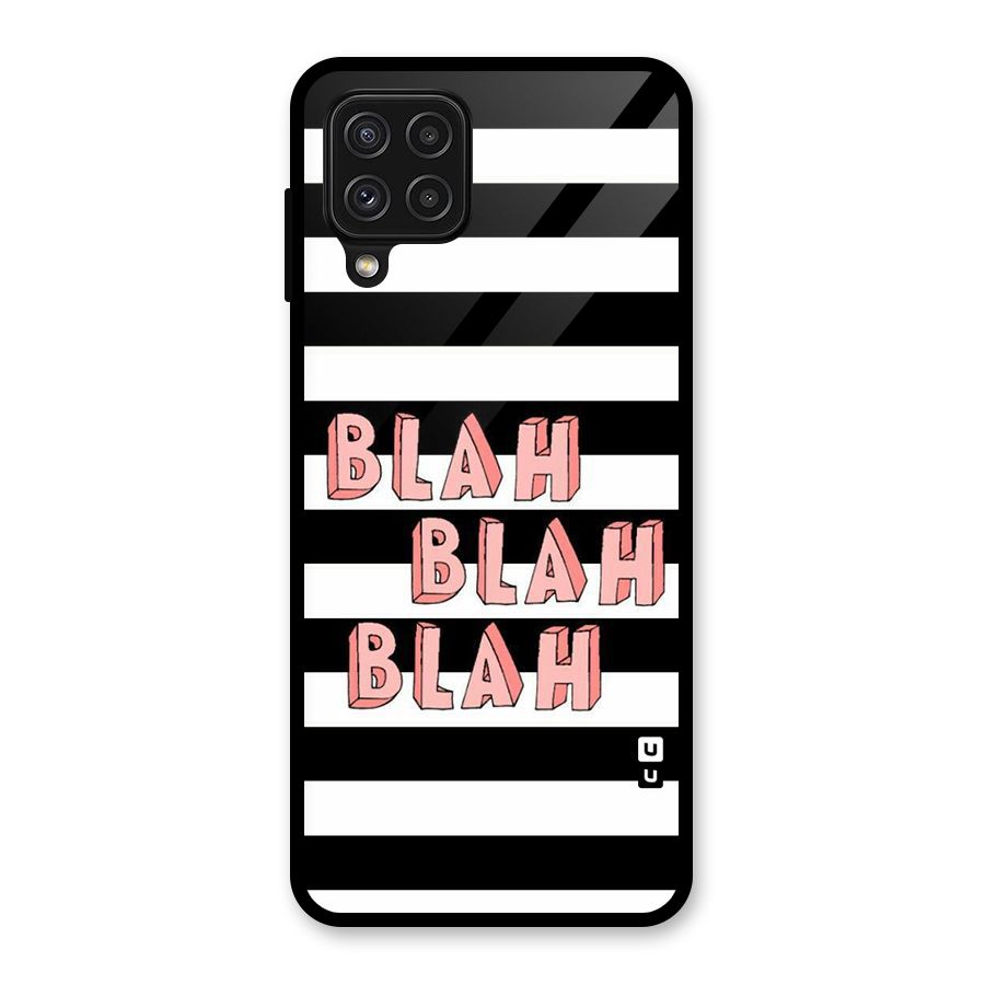 Blah Bold Stripes Glass Back Case for Galaxy A22 4G