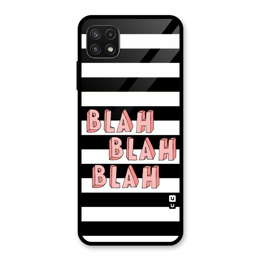 Blah Bold Stripes Glass Back Case for Galaxy A22 5G