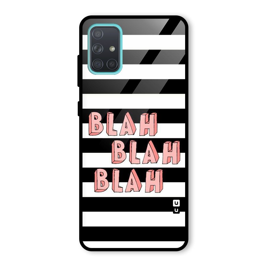 Blah Bold Stripes Glass Back Case for Galaxy A71