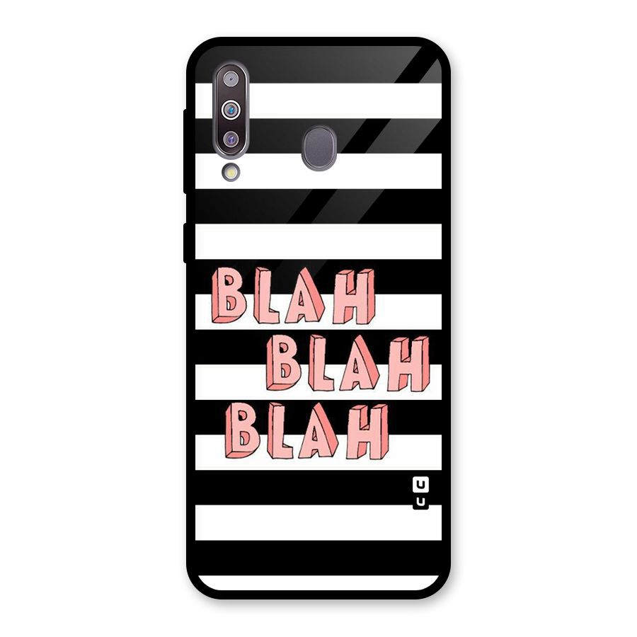 Blah Bold Stripes Glass Back Case for Galaxy M30
