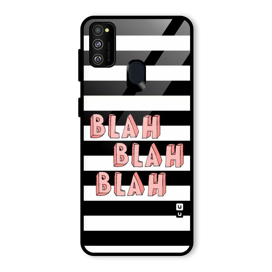 Blah Bold Stripes Glass Back Case for Galaxy M30s