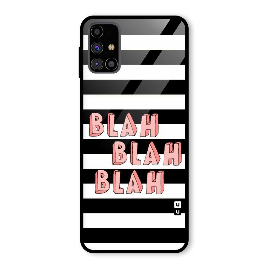 Blah Bold Stripes Glass Back Case for Galaxy M31s