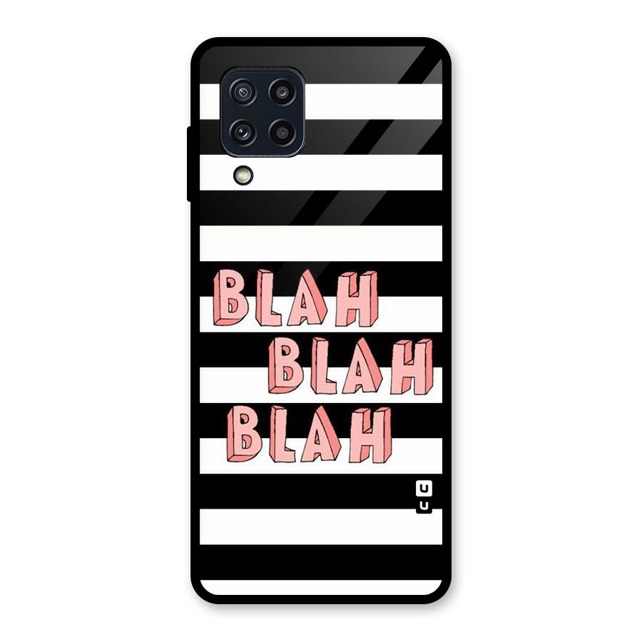 Blah Bold Stripes Glass Back Case for Galaxy M32
