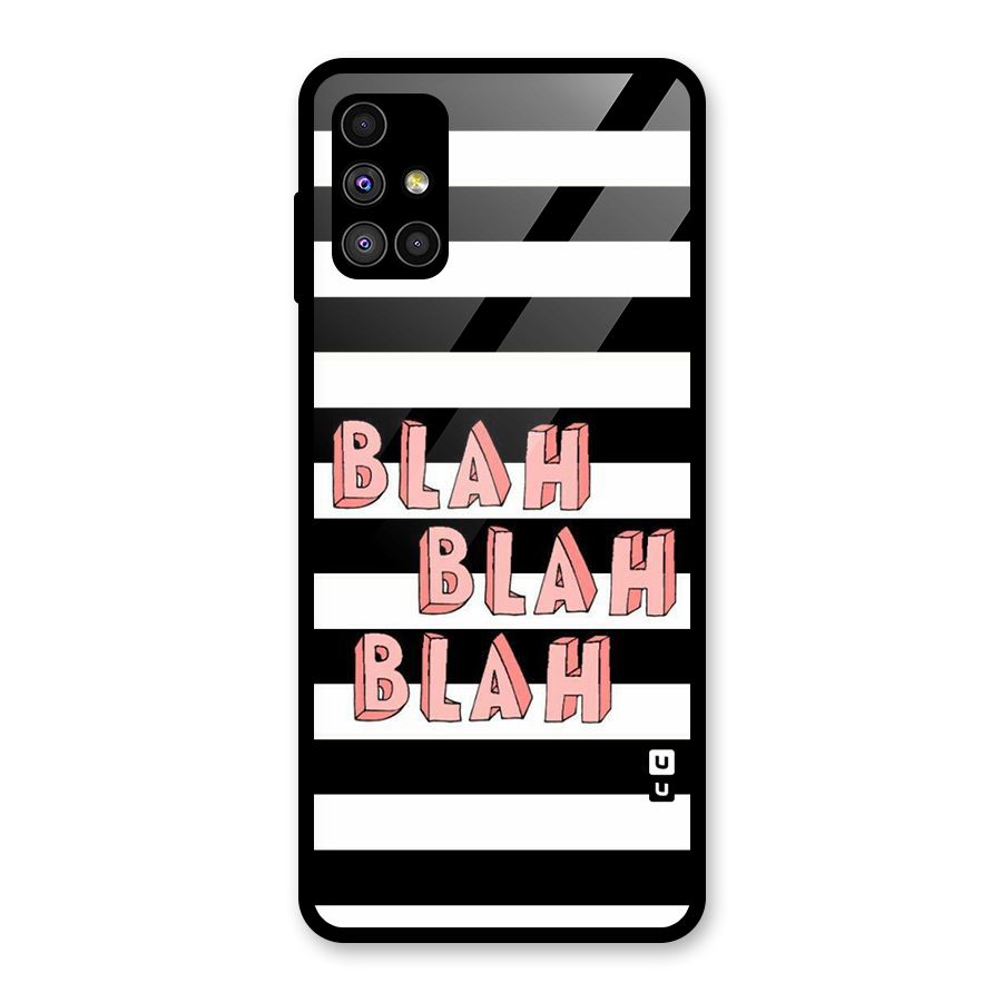 Blah Bold Stripes Glass Back Case for Galaxy M51