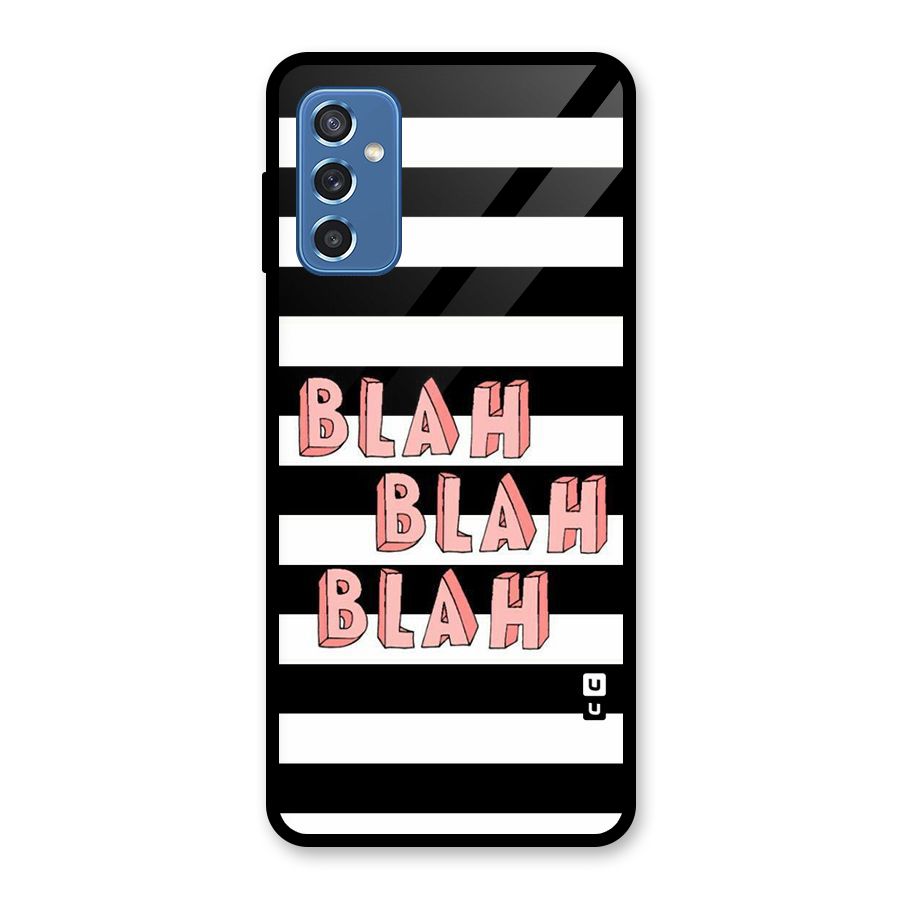 Blah Bold Stripes Glass Back Case for Galaxy M52 5G
