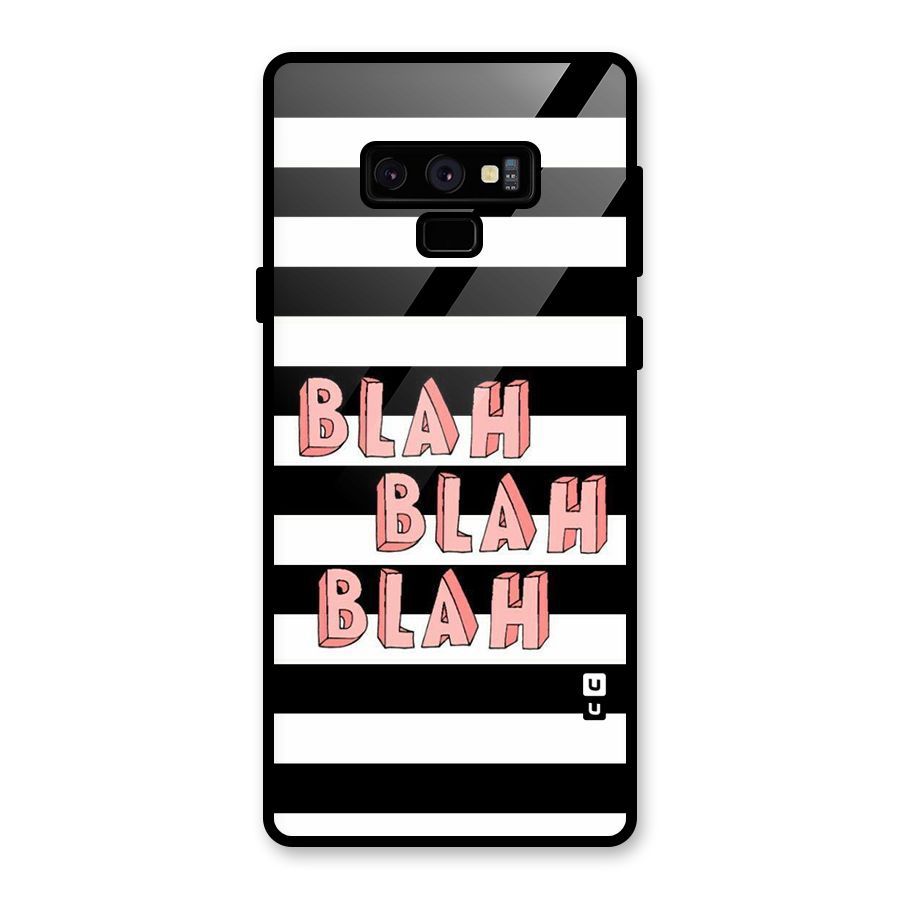 Blah Bold Stripes Glass Back Case for Galaxy Note 9