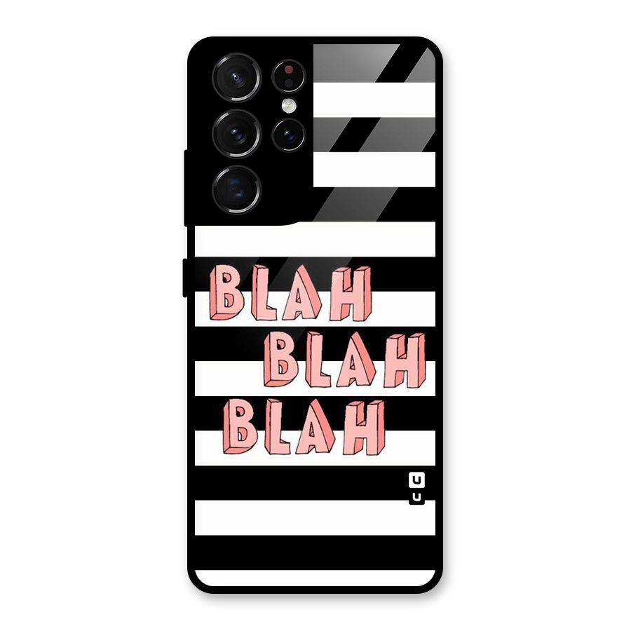 Blah Bold Stripes Glass Back Case for Galaxy S21 Ultra 5G