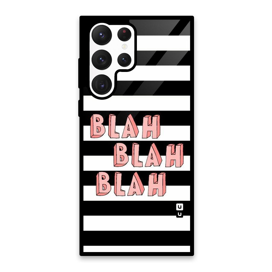Blah Bold Stripes Glass Back Case for Galaxy S22 Ultra 5G