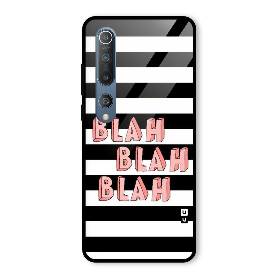 Blah Bold Stripes Glass Back Case for Mi 10