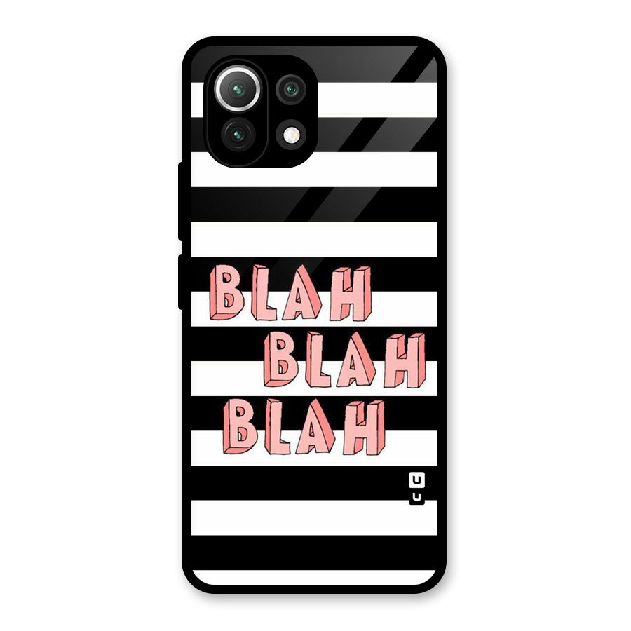 Blah Bold Stripes Glass Back Case for Mi 11 Lite