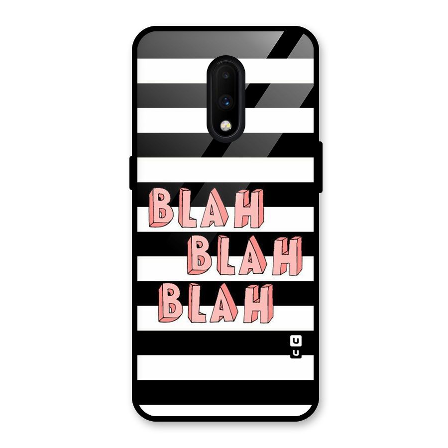 Blah Bold Stripes Glass Back Case for OnePlus 7