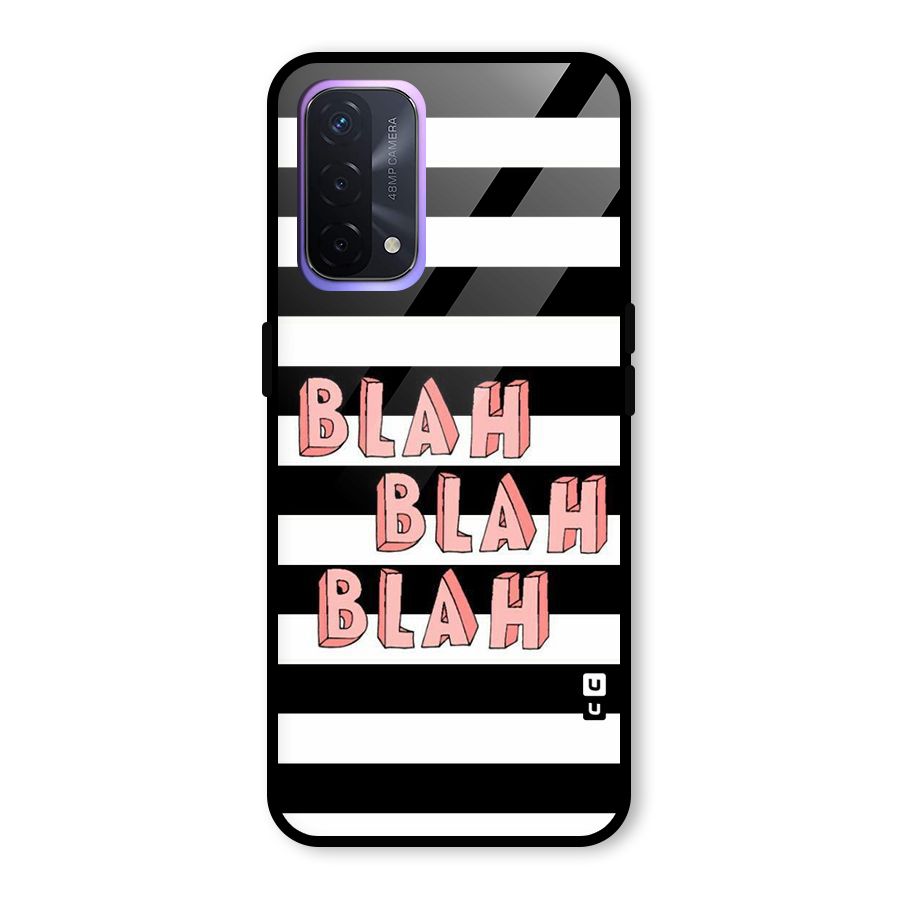 Blah Bold Stripes Glass Back Case for Oppo A74 5G