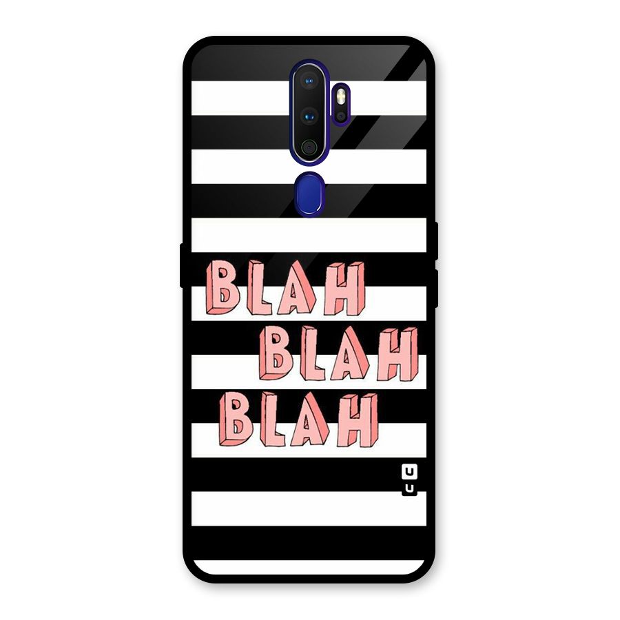 Blah Bold Stripes Glass Back Case for Oppo A9 (2020)