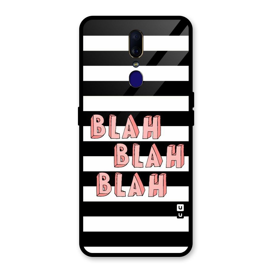 Blah Bold Stripes Glass Back Case for Oppo F11