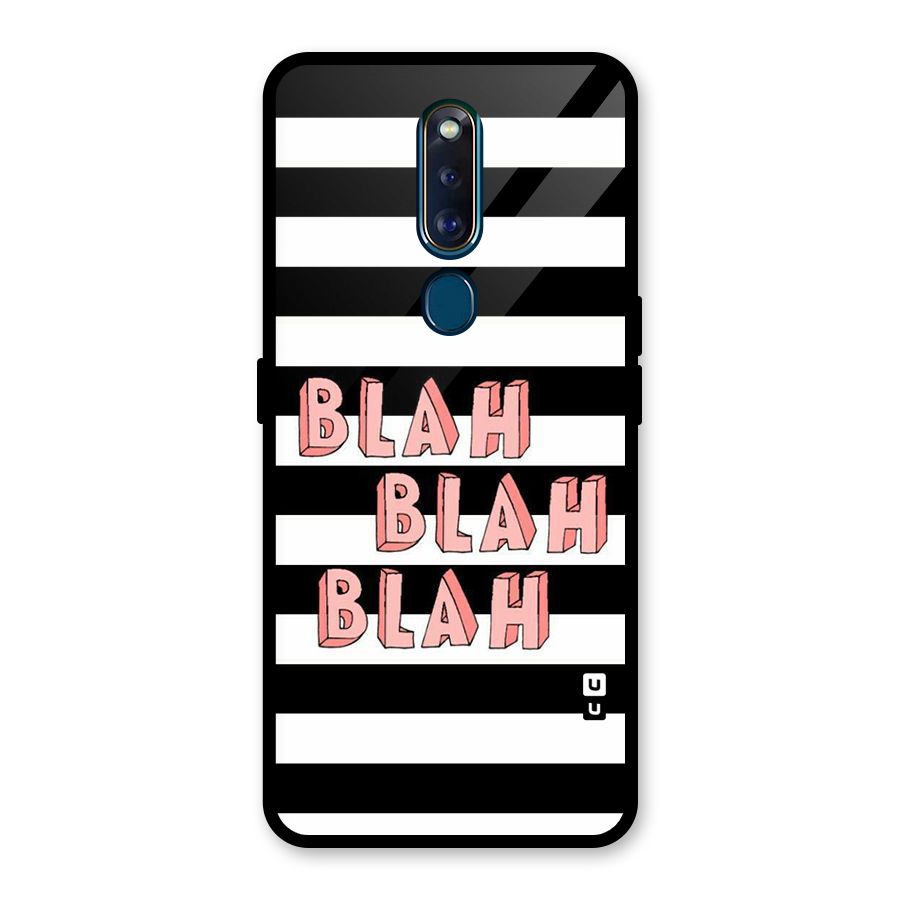 Blah Bold Stripes Glass Back Case for Oppo F11 Pro