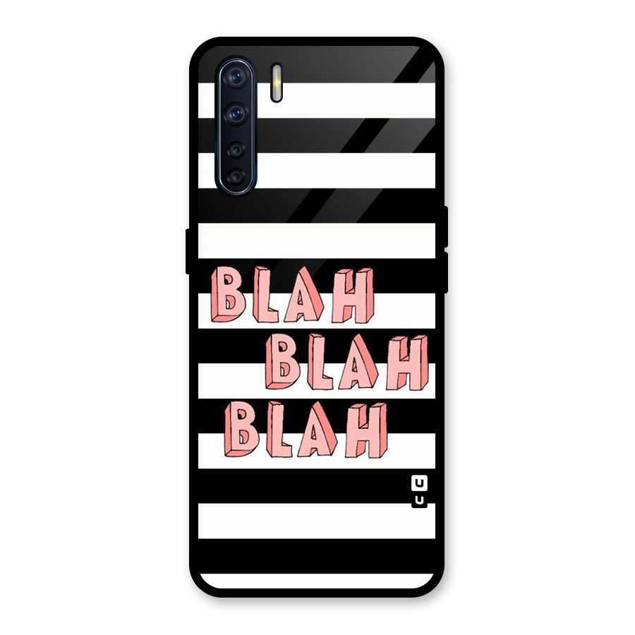 Blah Bold Stripes Glass Back Case for Oppo F15