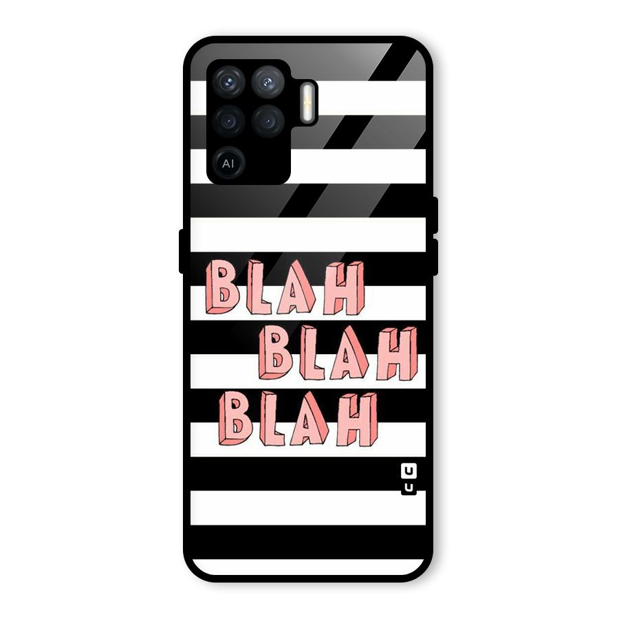Blah Bold Stripes Glass Back Case for Oppo F19 Pro