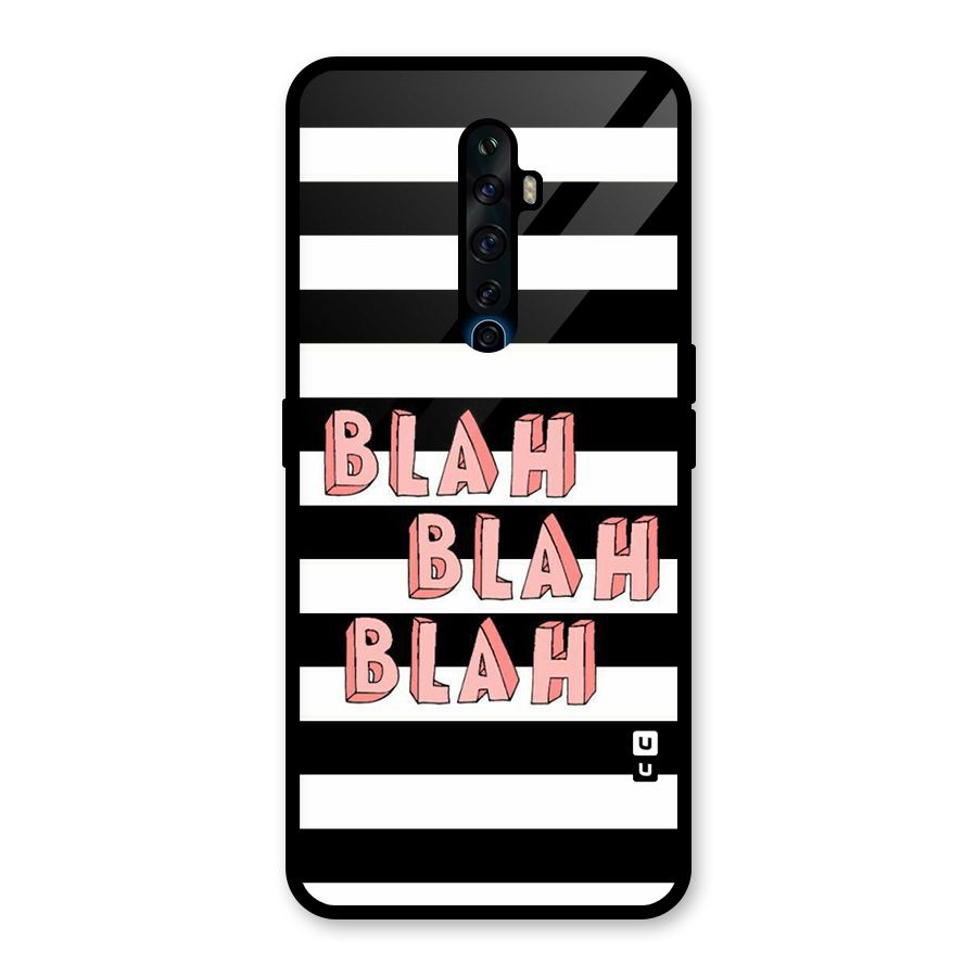 Blah Bold Stripes Glass Back Case for Oppo Reno2 F
