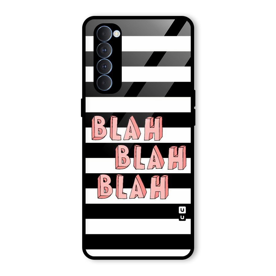 Blah Bold Stripes Glass Back Case for Oppo Reno4 Pro