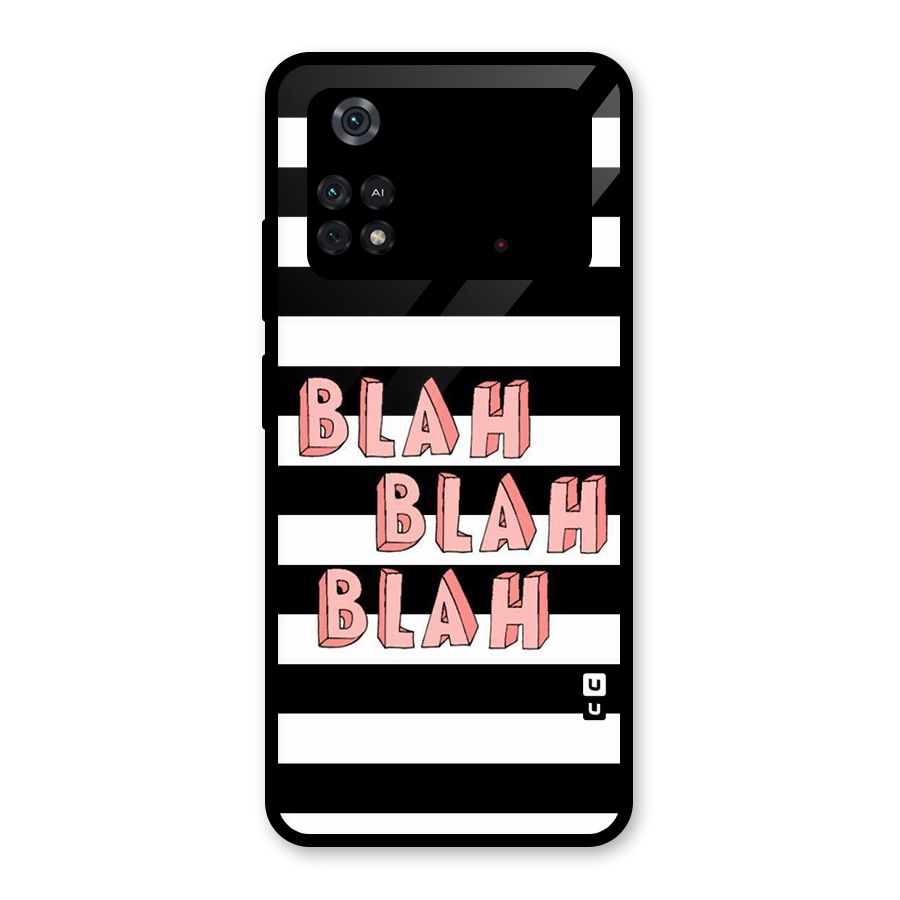 Blah Bold Stripes Glass Back Case for Poco M4 Pro 4G
