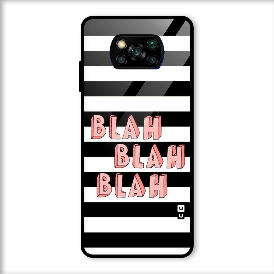Blah Bold Stripes Glass Back Case for Poco X3
